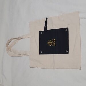 Taiwanese Boba Shop Tiger Sugar Tote Shoulder Bag Black Cream Limited Edition